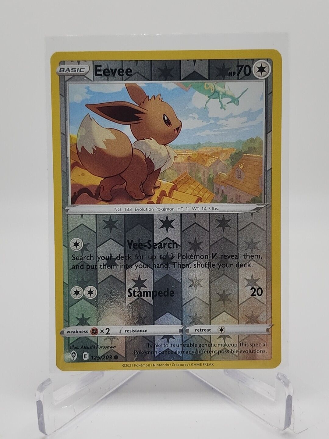 Eevee [Reverse Holo]  125/203 Pokémon TCG Evolving Skies