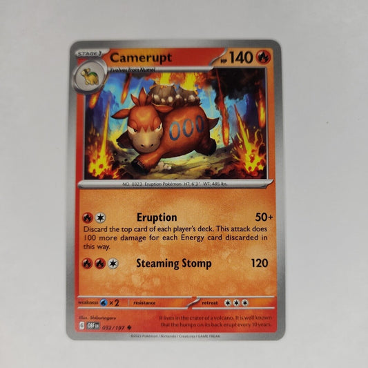 Camerupt 32/197 Pokémon TGC Obsidian Flames