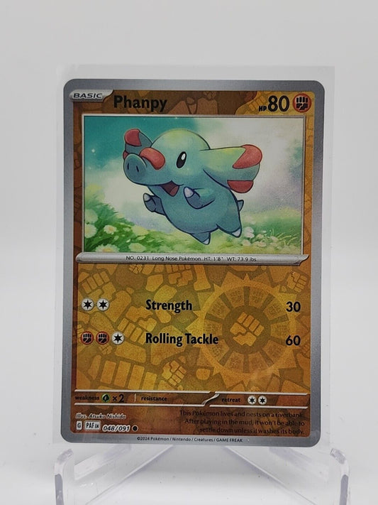 Phanpy [Reverse Holo]  48/91 Pokémon TCG Paldean Fates