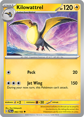 Kilowattrel  82/193 Pokémon TCG Paldea Evolved