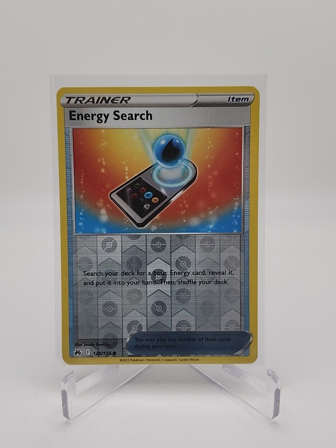 Energy Search [Reverse Holo] 128/159 Pokémon TGC Crown Zenith