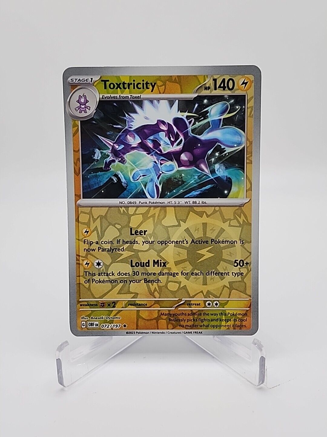 72/197 Toxtricity [Reverse Holo] Pokémon TCG Obsidian Flames