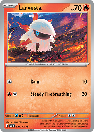 Larvesta  24/191 Pokémon TCG Surging Sparks