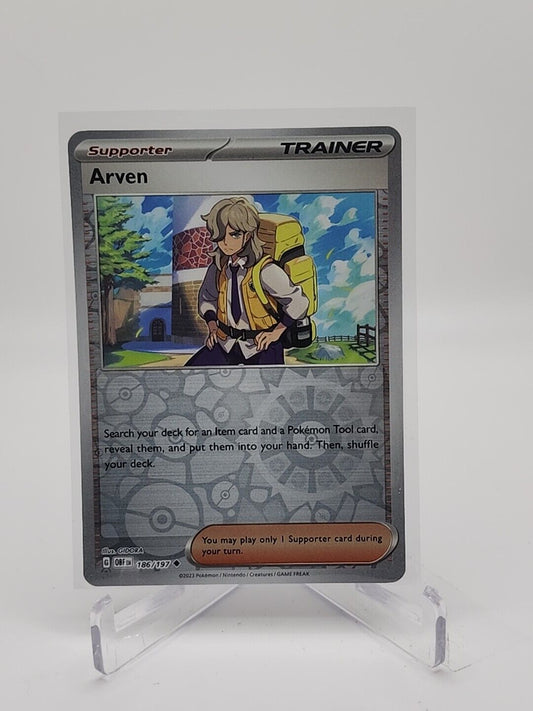 186/197 Arven [Reverse Holo] Pokémon TCG Obsidian Flames