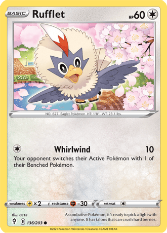 Rufflet  136/203 Pokémon TCG Evolving Skies