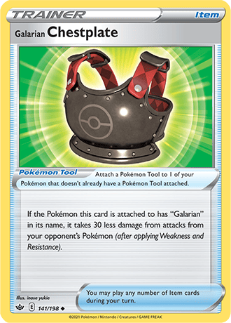 Galarian Chestplate [Reverse Holo]  141/203 Pokémon TCG Chilling Reign