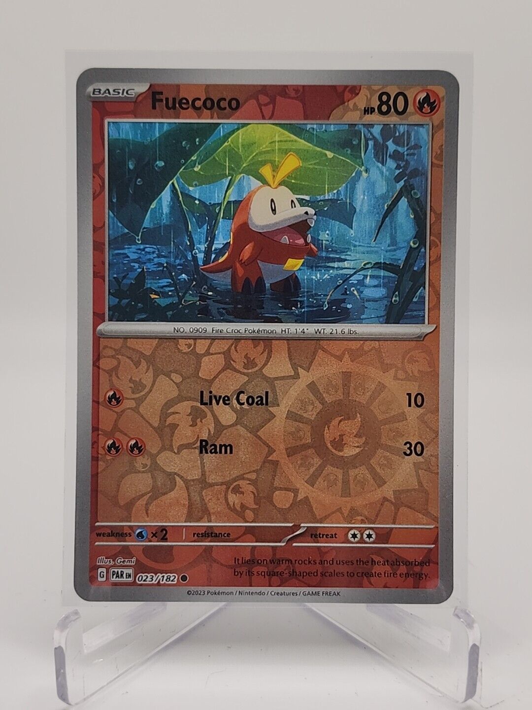 Fuecoco [Reverse Holo]  23/182 Pokémon TCG Paradox Rift