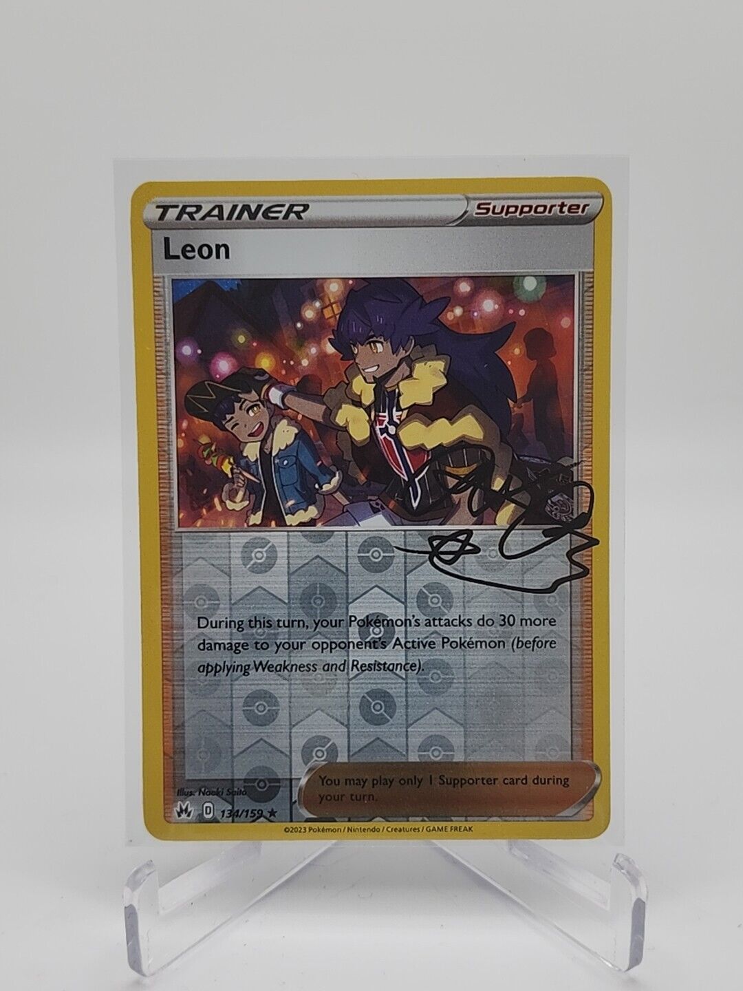 Leon [Reverse Holo] 134/159 Pokémon TGC Crown Zenith