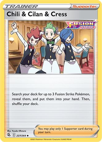 Chili & Cilan & Cress  227/264 Pokémon TCG Fusion Strike