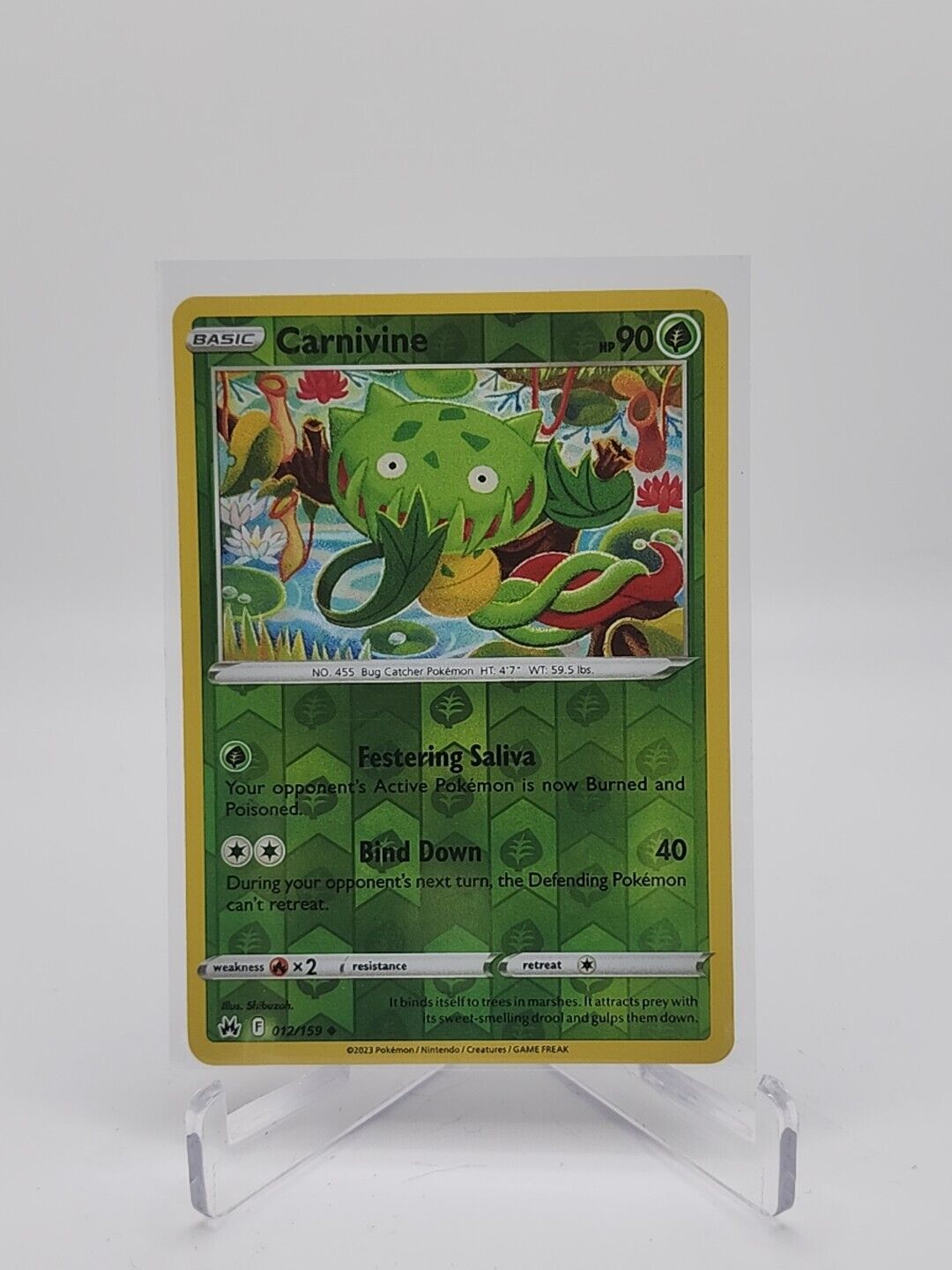 Carnivine [Reverse Holo] 12/159 Pokémon TGC Crown Zenith