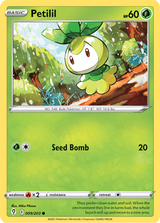 Petilil  9/203 Pokémon TCG Evolving Skies