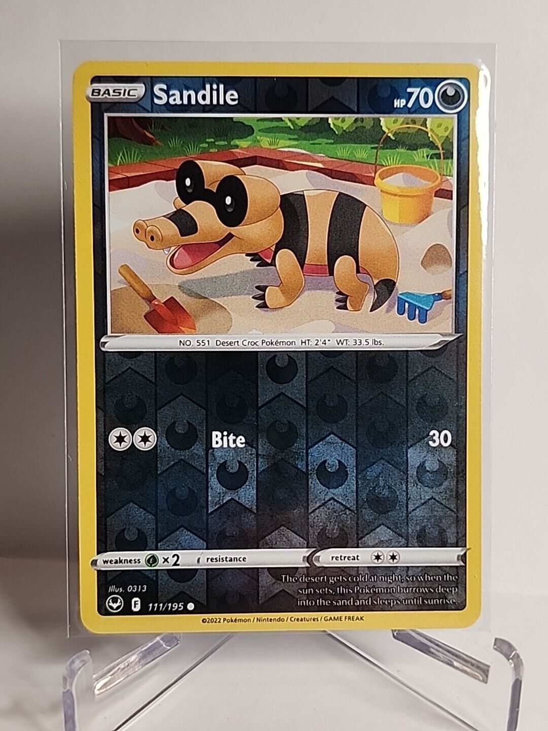 Sandile [Reverse Holo] 111/195 Pokémon Cards Silver Tempest