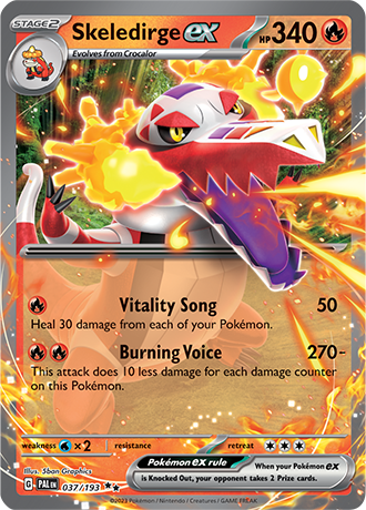 Skeledirge ex  37/193 Pokémon TCG Paldea Evolved