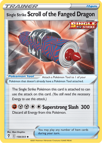 Scroll of the Fanged Dragon  158/203 Pokémon TCG Evolving Skies