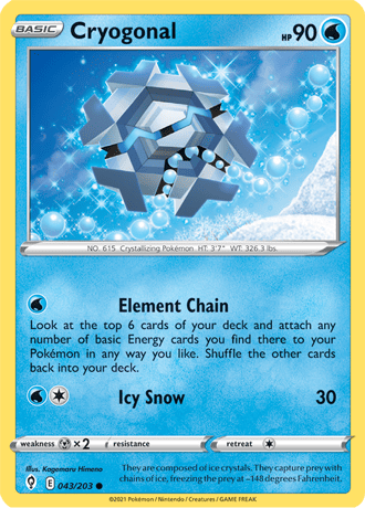 Cryogonal  43/203 Pokémon TCG Evolving Skies