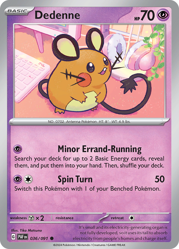 Dedenne  36/91 Pokémon TCG Paldean Fates