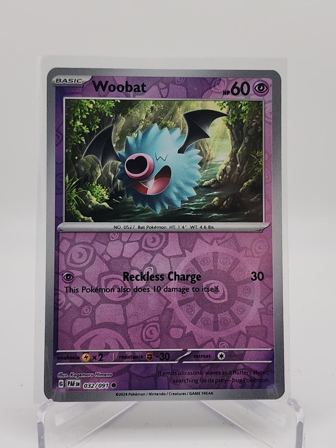 Woobat [Reverse Holo]  32/91 Pokémon TCG Paldean Fates