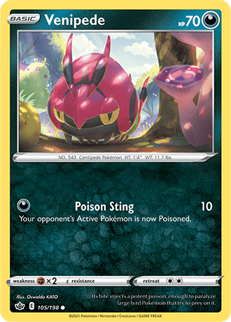 Venipede [Reverse Holo]  105/203 Pokémon TCG Chilling Reign