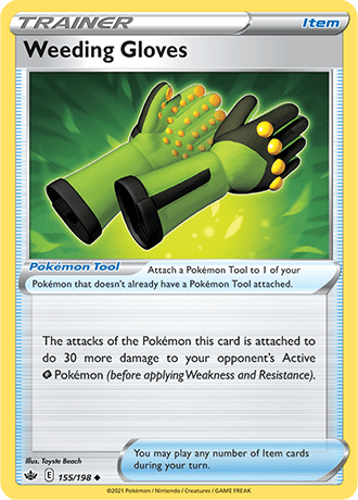 Weeding Gloves [Reverse Holo]  155/203 Pokémon TCG Chilling Reign