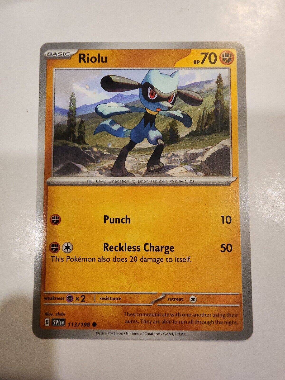 Riolu 113/198 Pokémon TGC Scarlet & Violet