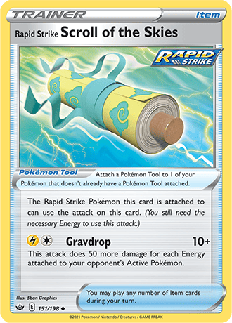 Rapid Strike Scroll of the Skies  151/203 Pokémon TCG Chilling Reign