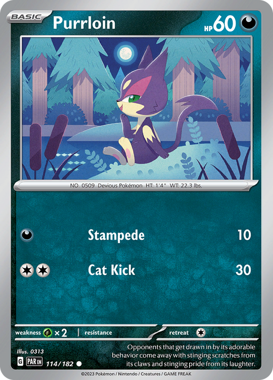 Purrloin  114/182 Pokémon TCG Paradox Rift