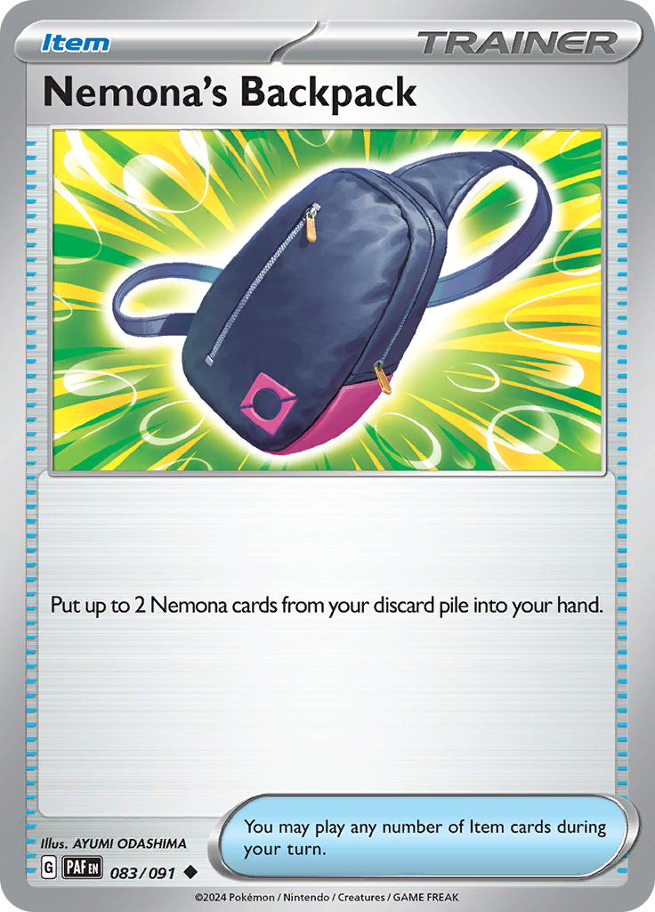 Nemona's Backpack  83/91 Pokémon TCG Paldean Fates