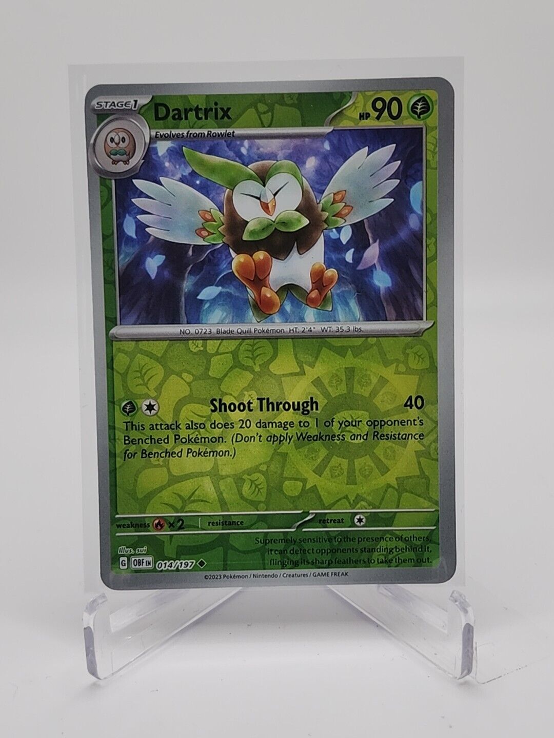 14/197 Dartrix [Reverse Holo] Pokémon TCG Obsidian Flames