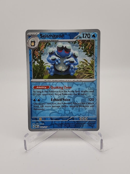 52/197 Seismitoad [Reverse Holo] Pokémon TCG Obsidian Flames