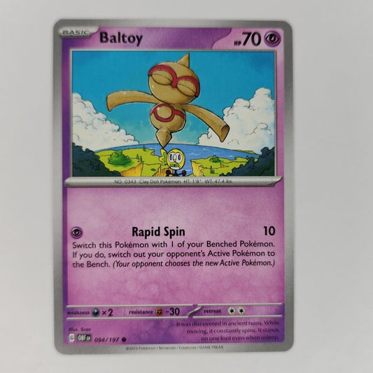 Baltoy 94/197 Pokémon TGC Obsidian Flames