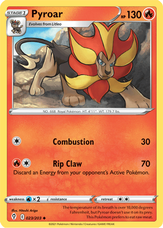 Pyroar  23/203 Pokémon TCG Evolving Skies