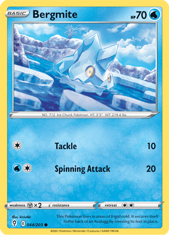 Bergmite  44/203 Pokémon TCG Evolving Skies