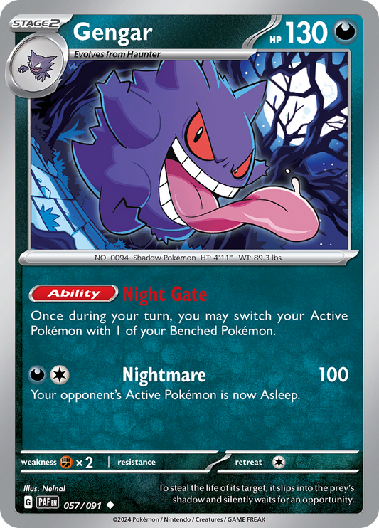 Gengar  57/91 Pokémon TCG Paldean Fates