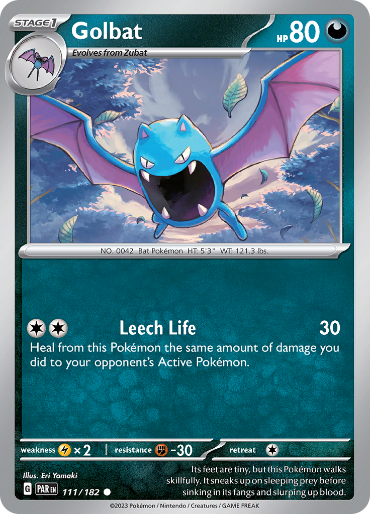 Golbat  111/182 Pokémon TCG Paradox Rift