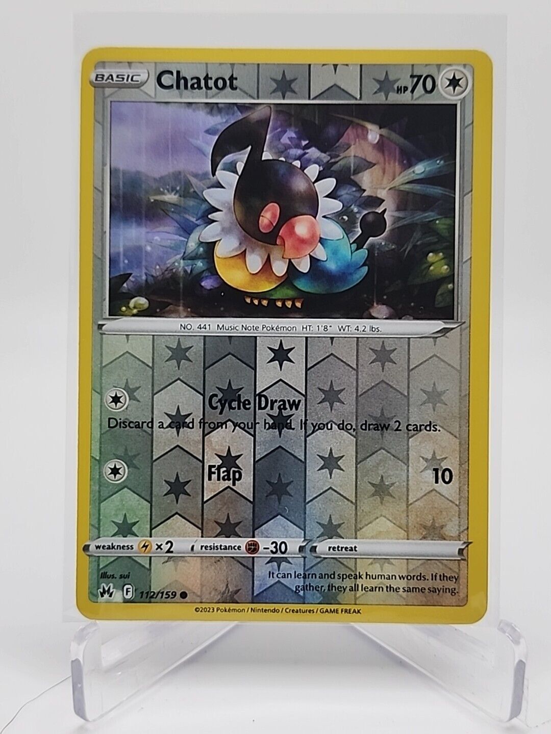 Chatot [Reverse Holo]  112/159 Pokémon TCG Crown Zenith