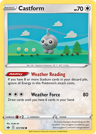 Castform [Reverse Holo]  121/203 Pokémon TCG Chilling Reign