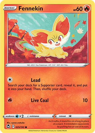 Fennekin  25/195 Pokémon TCG Silver Tempest