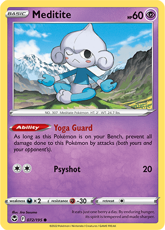 Meditite  72/195 Pokémon TCG Silver Tempest