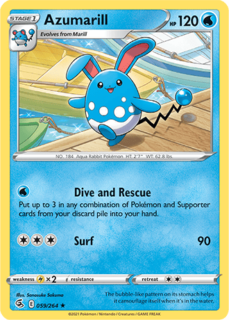 Azumarill  59/264 Pokémon TCG Fusion Strike