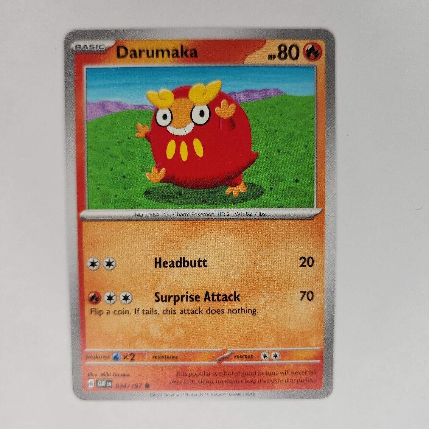 Darumaka 34/197 Pokémon TGC Obsidian Flames