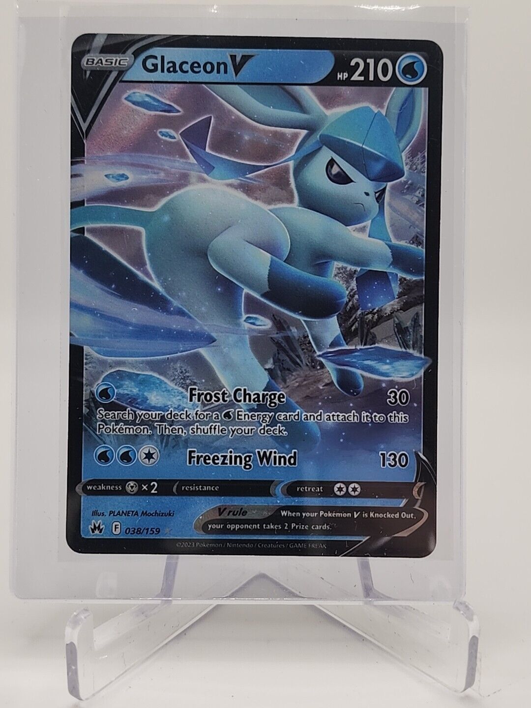 Glaceon V  38/159 Pokémon TCG Crown Zenith