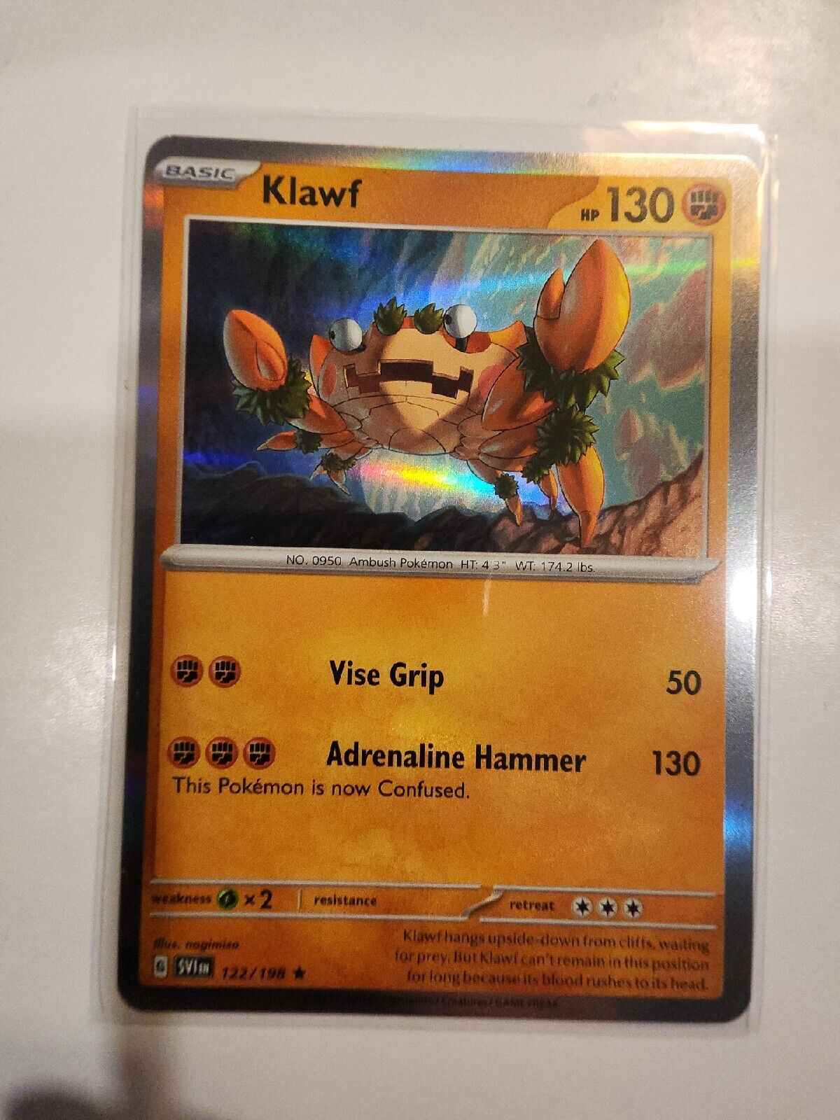 Klawf [Holo] 122/198 Pokémon TGC Scarlet & Violet