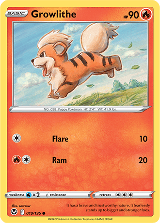 Growlithe  19/195 Pokémon TCG Silver Tempest