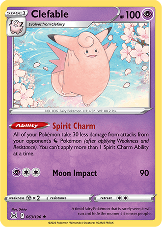 Clefable  63/196 Pokémon TCG Lost Origin