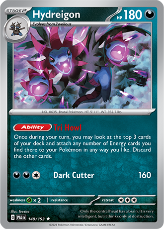 Hydreigon  140/193 Pokémon TCG Paldea Evolved