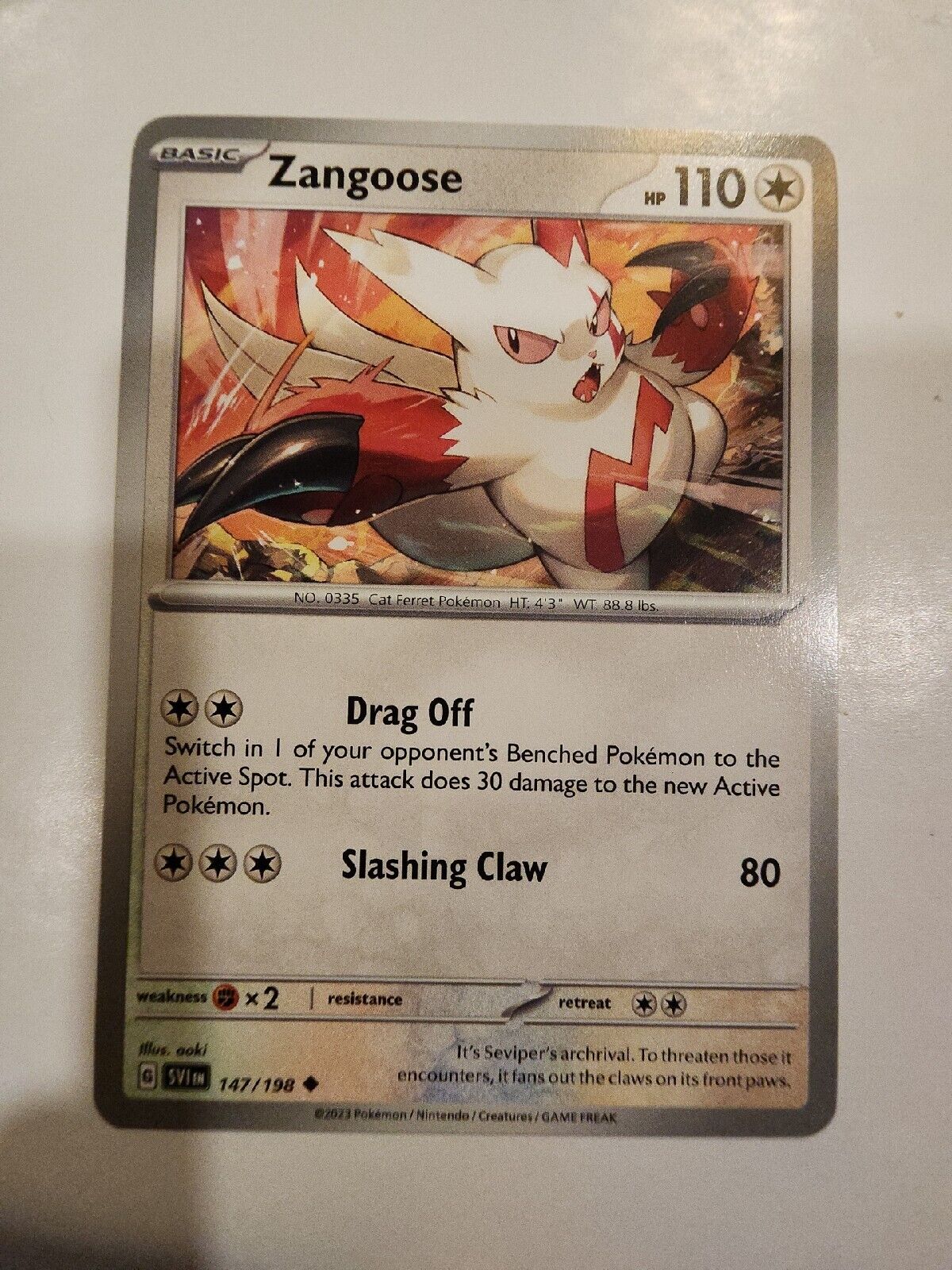 Zangoose 147/198 Pokémon TGC Scarlet & Violet