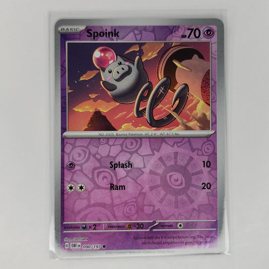 Spoink [Reverse Holo] 90/197 Pokémon TGC Obsidian Flames