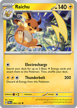 Raichu [Reverse Holo]  64/193 Pokémon TCG Paldea Evolved