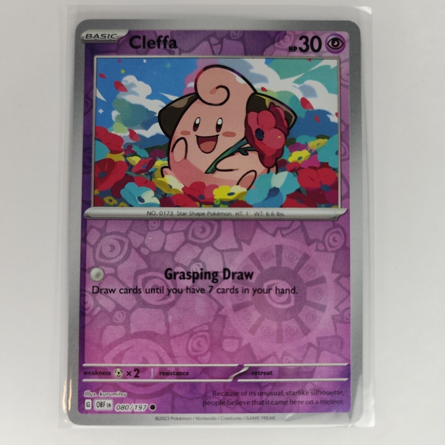 Cleffa [Reverse Holo] 80/197 Pokémon TGC Obsidian Flames