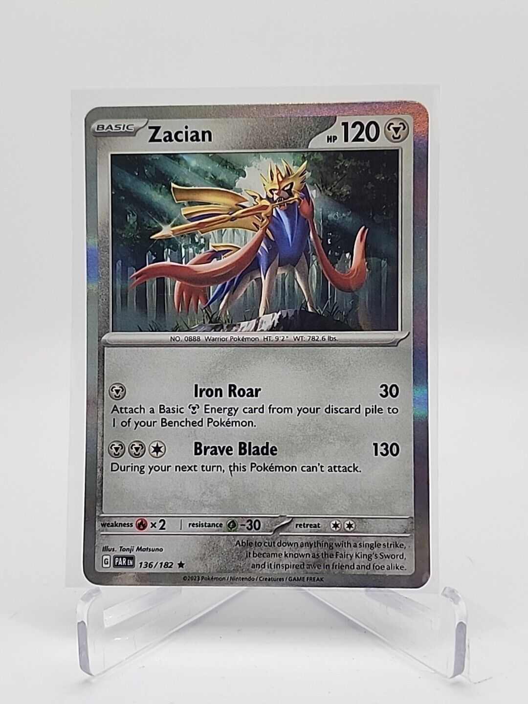 Zacian [Holo]  136/182 Pokémon TCG Paradox Rift